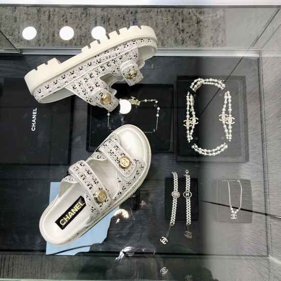 Gucci Woven Fabric Hook And Loop Slides
