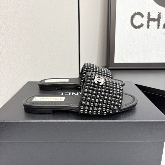 Chanel Satin Upper Leather Lined Shoes with Decorative Metal Buckle