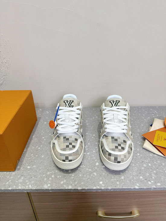 Louis Vuitton Premium Leather Casual Skate Sneakers Retro Styled