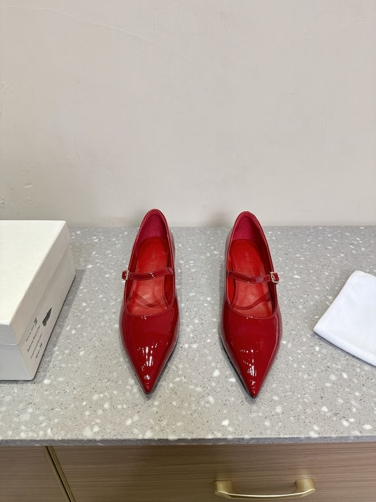 Khaite Vintage Pointed Toe Wedge Mary Jane Shoes