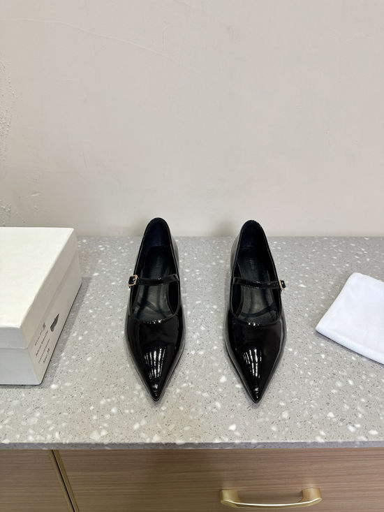 Khaite Vintage Pointed Toe Wedge Mary Jane Shoes