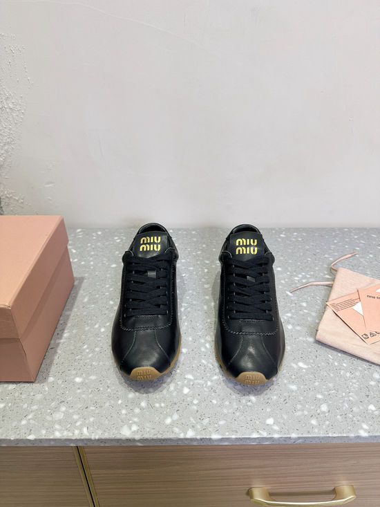 Miu Miu Vintage Retro Casual Athletic Training Shoes With Premium Leather