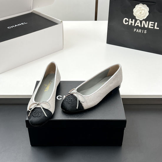 Chanel Classic Two Tone Horsehair Slingback Ballet Flats