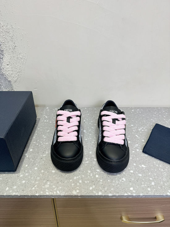 Christian Dior Jacquard Suede Casual Sneakers With Patterned Rubber Sole