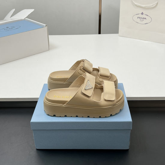 Prada Quilted Leather Adjustable Platform Sandals