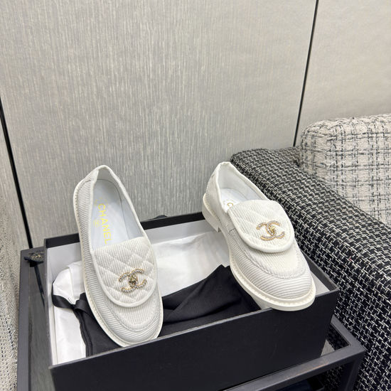 Chanel Premium Sheepskin Leather Loafers with Leather Sole