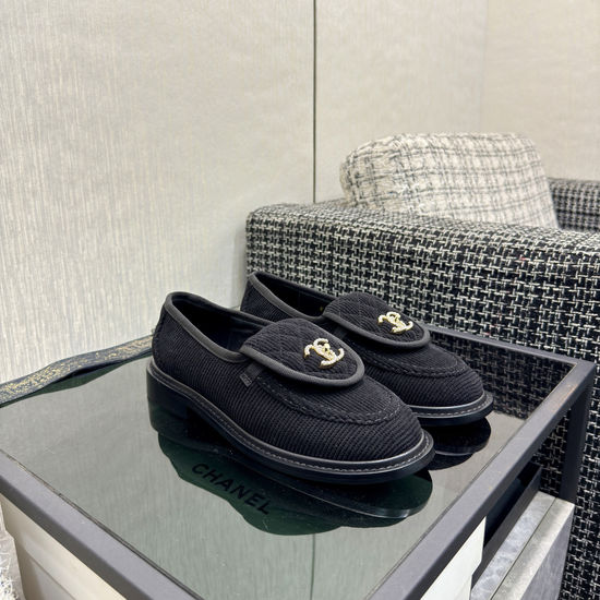Chanel Premium Sheepskin Leather Loafers with Leather Sole