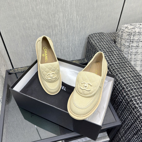 Chanel Premium Sheepskin Leather Loafers with Leather Sole