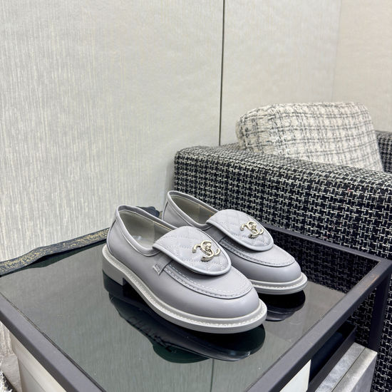 Chanel Premium Sheepskin Leather Loafers with Leather Sole