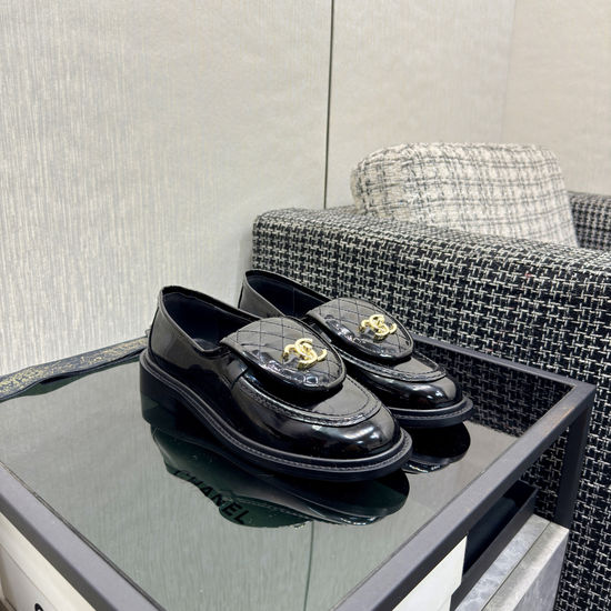 Chanel Premium Sheepskin Leather Loafers with Leather Sole