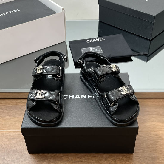 Chanel Premium Hook-and-loop Casual Sandals with Exquisite Hardware Decor