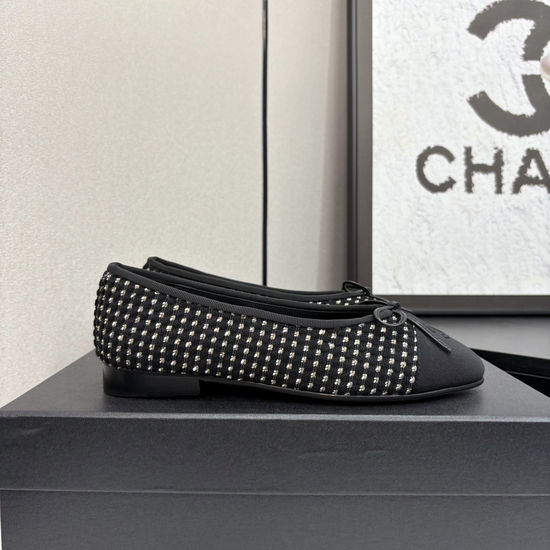 Chanel Two-tone Leather Slingback Ballet Flats with Real Leather Sole