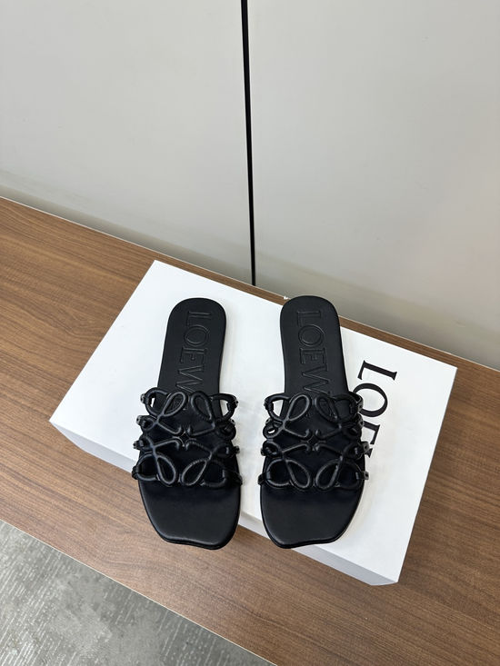 Loewe Premium Leather Slip-On Casual Summer Slides