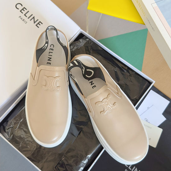 Celine Genuine Leather Thick Sole Casual Sneakers
