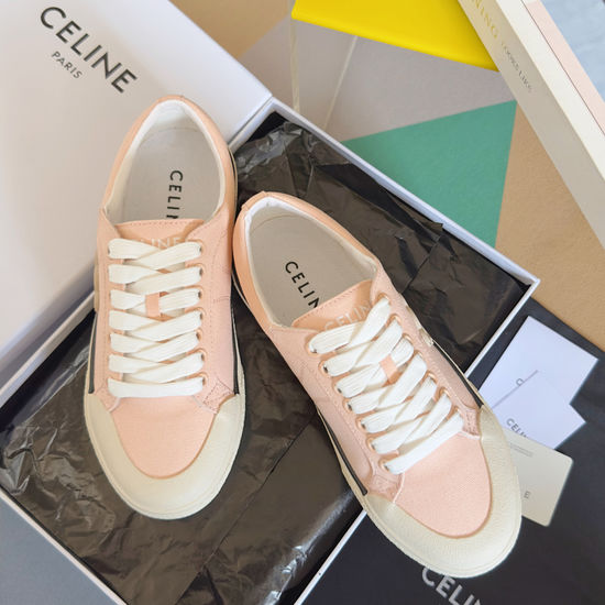 Celine Color Block Canvas Casual Skate Sneakers Easy to Clean