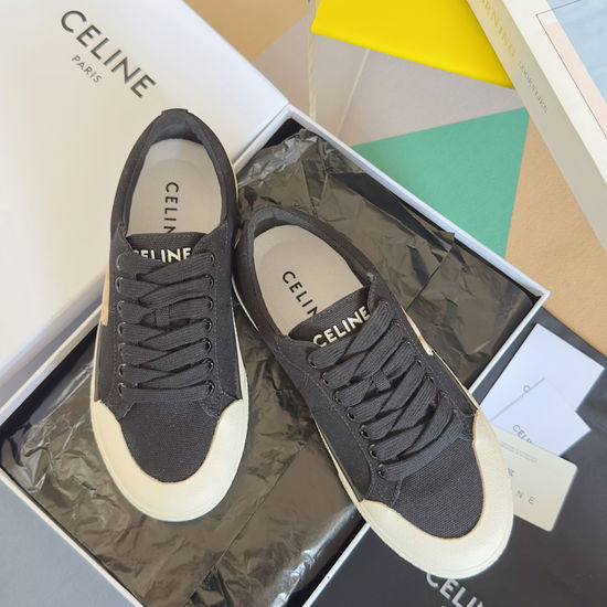 Celine Color Block Canvas Casual Skate Sneakers Easy to Clean