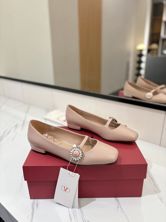 Valentino Bow Decor Sweet Mary Jane Low Heel Shoes