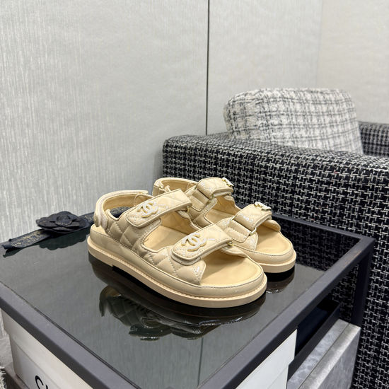 Chanel Premium Velcro Sandals with Comfortable Lining and Non-slip Sole
