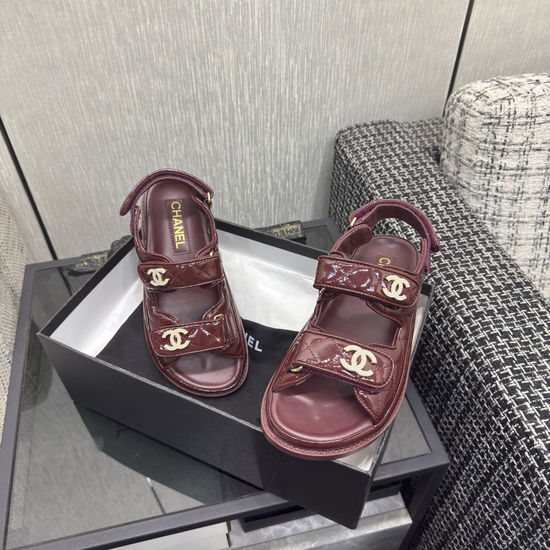 Chanel Premium Velcro Sandals with Comfortable Lining and Non-slip Sole