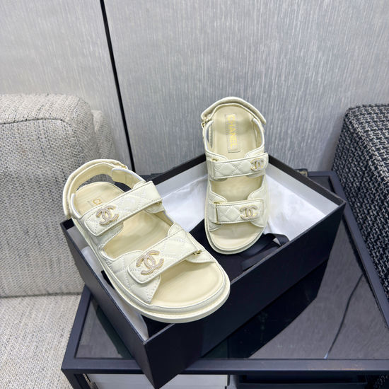 Chanel Premium Velcro Sandals with Comfortable Lining and Non-slip Sole