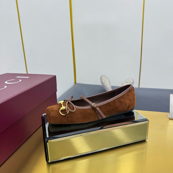 Gucci Classic Retro Buckle Leather Flats Soft Lined Daily Wear Shoes