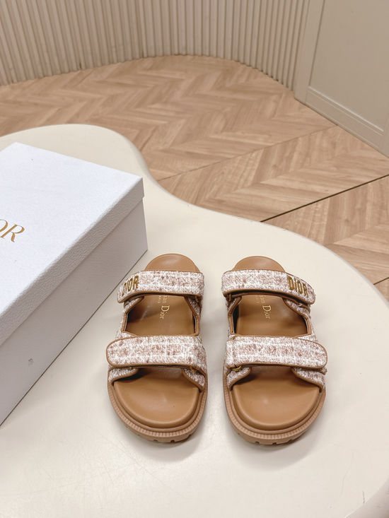 Christian Dior Classic Hook Loop Sandals Comfortable Versatile Footwear