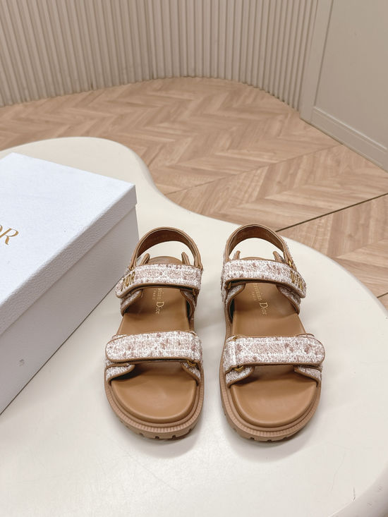 Christian Dior Classic Hook Loop Sandals Comfortable Versatile Footwear