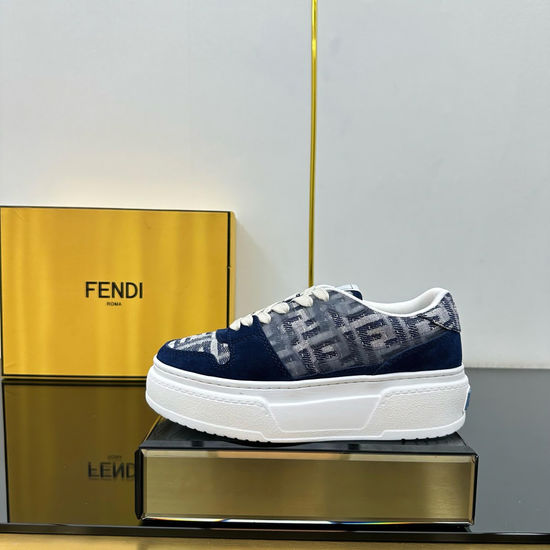 Fendi Leather Splicing Casual Thick Sole Fashion Sneakers