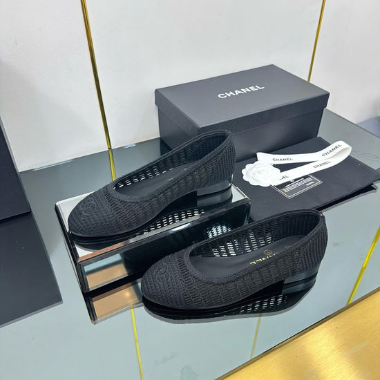 Chanel Classic Woven Slingback Shoes Two Tone Soft Lining