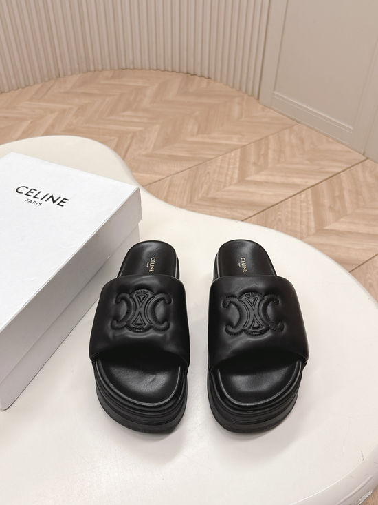 Celine Retro Thick Sole Slip On Casual Comfort Slippers