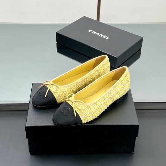 Chanel Classic Two Tone Sheepskin Slingback Ballet Flats