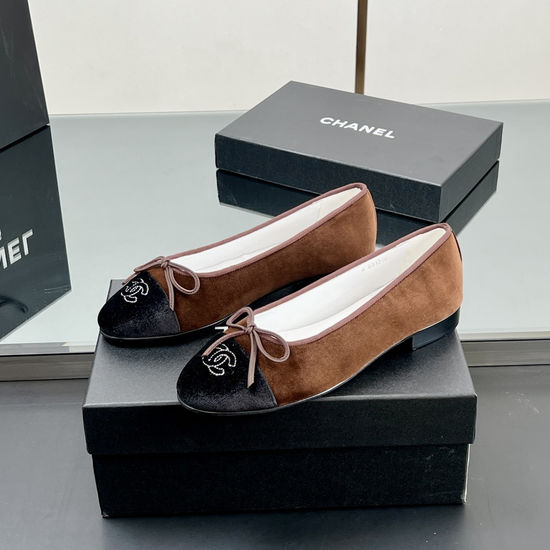 Chanel Classic Two Tone Sheepskin Slingback Ballet Flats