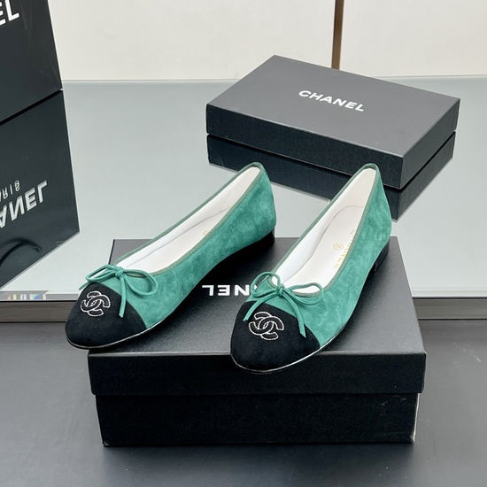 Chanel Classic Two Tone Sheepskin Slingback Ballet Flats