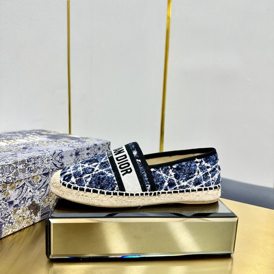 Christian Dior CD Classic Espadrille Flats with Comfortable Woven Sole