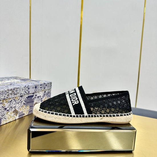 Christian Dior CD Classic Espadrille Flats with Comfortable Woven Sole