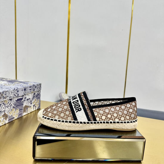 Christian Dior CD Classic Espadrille Flats with Comfortable Woven Sole
