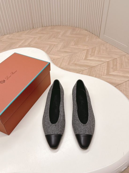 Loro Piana Knit Pointed Toe Loafers Minimalist Comfortable Stylish All-match Leather Shoes
