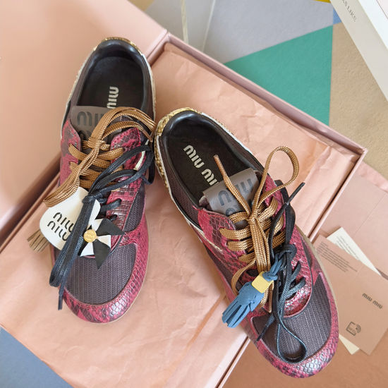 Miu Miu Lightweight Breathable Casual Sneakers with Soft Non-Slip Soles