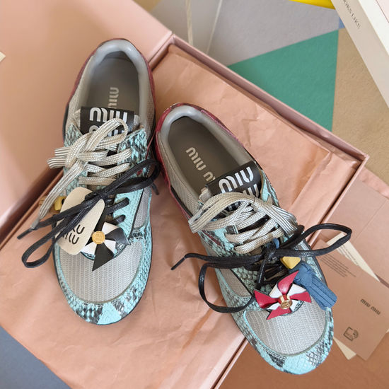 Miu Miu Lightweight Breathable Casual Sneakers with Soft Non-Slip Soles