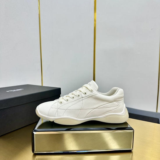 Prada Premium Leather Retro Trainers Comfortable Versatile Casual Shoes