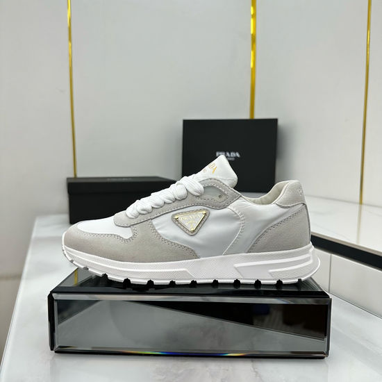 Prada Color Block Suede Casual Sneakers with Signature Logo