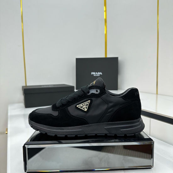 Prada Color Block Suede Casual Sneakers with Signature Logo