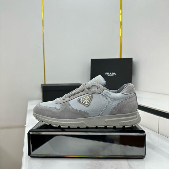 Prada Color Block Suede Casual Sneakers with Signature Logo