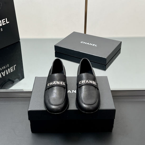 Chanel Chic Loafers with Sparkling Letter Embellishments
