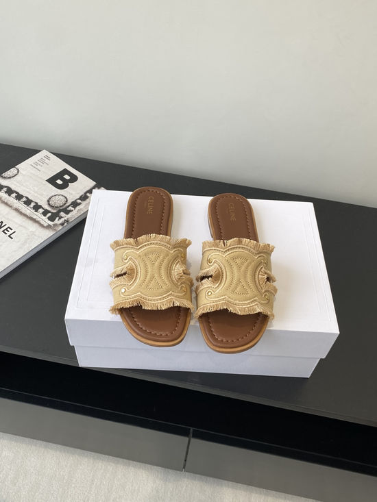 Celine Vintage Open Toe Flat Roman Style Casual Sandals