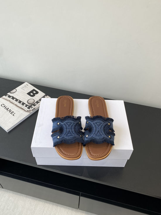 Celine Vintage Open Toe Flat Roman Style Casual Sandals