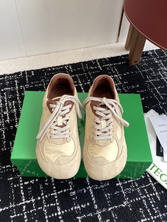 Bottega Veneta Vintage Suede Nylon Stitched Non-slip Casual Sneakers