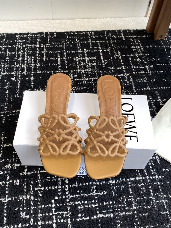 Loewe Printed Leather Slippers Elegant Comfortable Casual Daily Footwear