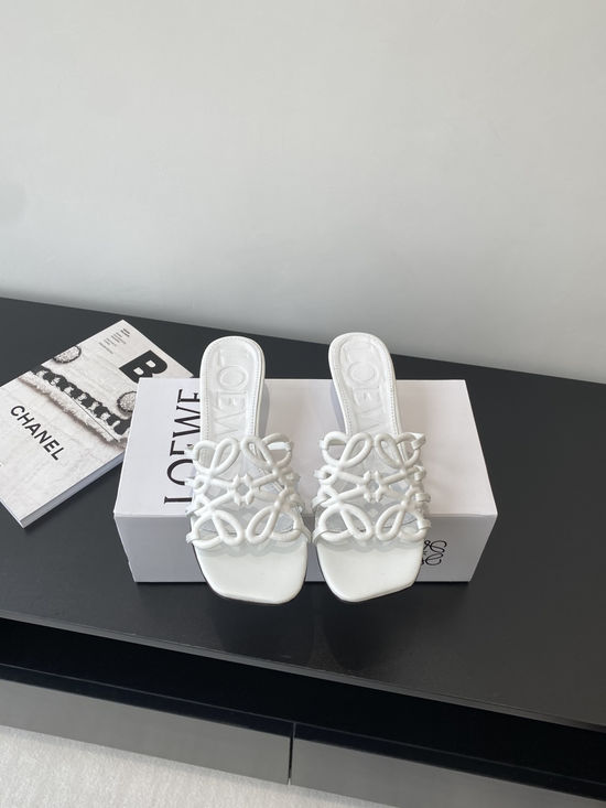 Loewe Printed Leather Slip-On Sandals with Soft Lining