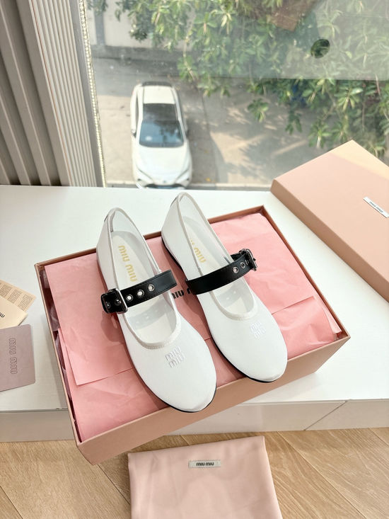 Miu Miu Woven Mesh Bow Ballet Flat Loafer Shoes